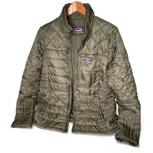 Patagonia Womens Nano Puff Jacket Green XL Lightweight Quilted Prime loft